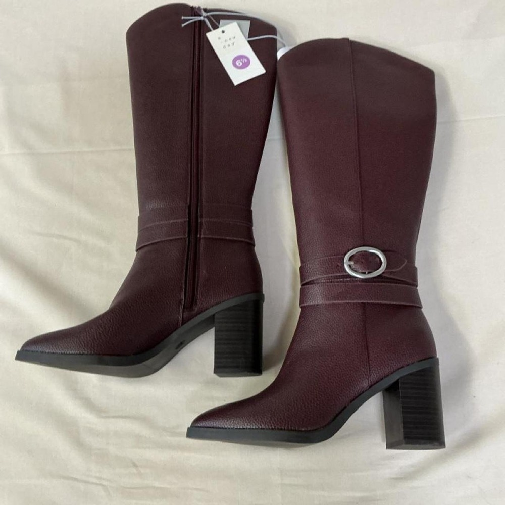 A‎ New Day Burgundy Knee High Boots